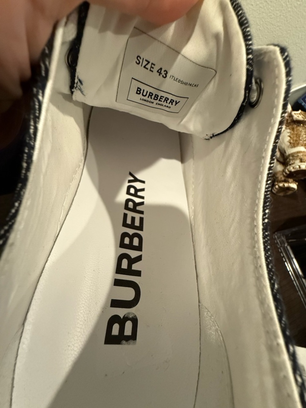 Brand new Burberry denim Canvas Low-Top Sneakers with White Soles size 43 us 10 - Picture 7 of 8